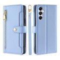 For Samsung Galaxy A05s 4G Sheep Texture Cross-body Zipper Wallet Leather Phone Case(Blue)