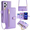 For Xiaomi Redmi Note 12 Pro+ Sheep Texture Cross-body Zipper Wallet Leather Phone Case(Purple)