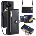 For Xiaomi Poco X3 NFC / X3 / X3 Pro Sheep Texture Cross-body Zipper Wallet Leather Phone Case(Black