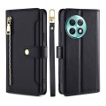 For OnePlus Ace 2 Pro Lite Sheep Texture Cross-body Zipper Wallet Leather Phone Case(Black)