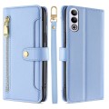 For OnePlus Ace 3V 5G Sheep Texture Cross-body Zipper Wallet Leather Phone Case(Blue)
