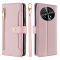For Huawei nova 12i 4G Sheep Texture Cross-body Zipper Wallet Leather Phone Case(Pink)