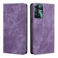 For OPPO Reno11 F 5G RFID Anti-theft Brush Magnetic Leather Phone Case(Purple)