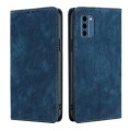 For Nokia C300 4G US Edition RFID Anti-theft Brush Magnetic Leather Phone Case(Blue)