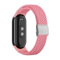 For Xiaomi Mi Band 8 Adjustable Nylon Braided Steel Buckle Watch Band(Pink)