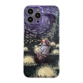 For iPhone 15 Oil Painting Pattern Glossy PC Phone Case(Field)