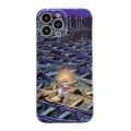 For iPhone 15 Pro Oil Painting Pattern Glossy PC Phone Case(Lonely Boatman)
