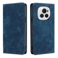For Honor Magic6 Pro RFID Anti-theft Brush Magnetic Leather Phone Case(Blue)