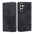 For Samsung Galaxy A05s 4G RFID Anti-theft Brush Magnetic Leather Phone Case(Black)