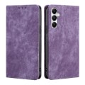 For Samsung Galaxy A05s 4G RFID Anti-theft Brush Magnetic Leather Phone Case(Purple)