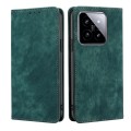 For Xiaomi 14 RFID Anti-theft Brush Magnetic Leather Phone Case(Green)