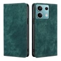 For Xiaomi Redmi Note 13 4G RFID Anti-theft Brush Magnetic Leather Phone Case(Green)