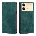 For Xiaomi Redmi Note 13R Pro 5G RFID Anti-theft Brush Magnetic Leather Phone Case(Green)