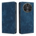For Xiaomi Redmi A3 4G RFID Anti-theft Brush Magnetic Leather Phone Case(Blue)