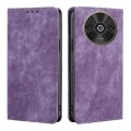 For Xiaomi Redmi A3 4G RFID Anti-theft Brush Magnetic Leather Phone Case(Purple)
