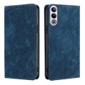 For OnePlus Ace 3V 5G RFID Anti-theft Brush Magnetic Leather Phone Case(Blue)