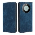 For Huawei Mate 60 RFID Anti-theft Brush Magnetic Leather Phone Case(Blue)