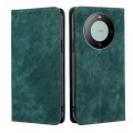 For Huawei Mate 60 RFID Anti-theft Brush Magnetic Leather Phone Case(Green)