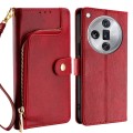 For OPPO Find X7 Ultra 5G Zipper Bag Leather Phone Case(Red)