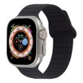 For Apple Watch 8 41mm Loop Magnetic Silicone Watch Band(Black)