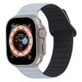 For Apple Watch 7 41mm Loop Magnetic Silicone Watch Band(Grey Black)