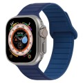 For Apple Watch 7 45mm Loop Magnetic Silicone Watch Band(Navy Blue)