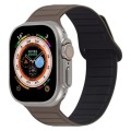 For Apple Watch 3 42mm Loop Magnetic Silicone Watch Band(Coffee Black)