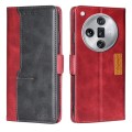 For OPPO Find X7 Ultra 5G Contrast Color Side Buckle Leather Phone Case(Red + Black)