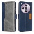 For OPPO Find X7 5G Contrast Color Side Buckle Leather Phone Case(Blue + Grey)