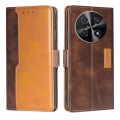For Huawei nova 12i 4G Contrast Color Side Buckle Leather Phone Case(Dark Brown + Gold)