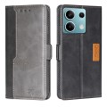 For Xiaomi Redmi Note 13 4G Contrast Color Side Buckle Leather Phone Case(Black + Grey)