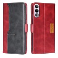 For OnePlus Ace 3V 5G Contrast Color Side Buckle Leather Phone Case(Red + Black)