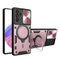 For Samsung Galaxy A53 CD Texture Sliding Camshield Magnetic Holder Phone Case(Pink)