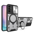 For Samsung Galaxy A24 4G CD Texture Sliding Camshield Magnetic Holder Phone Case(Silver)