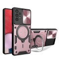 For Samsung Galaxy A13 4G CD Texture Sliding Camshield Magnetic Holder Phone Case(Pink)