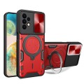 For Samsung Galaxy A23 5G CD Texture Sliding Camshield Magnetic Holder Phone Case(Red)