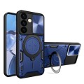 For Samsung Galaxy S24 5G CD Texture Sliding Camshield Magnetic Holder Phone Case(Blue)