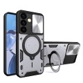 For Samsung Galaxy S24 5G CD Texture Sliding Camshield Magnetic Holder Phone Case(Silver)