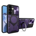 For Samsung Galaxy S24 5G CD Texture Sliding Camshield Magnetic Holder Phone Case(Purple)