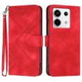 For Xiaomi Redmi Note 13 Pro 4G Line Pattern Skin Feel Leather Phone Case(Red)