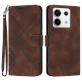 For Xiaomi Redmi Note 13 Pro 4G Line Pattern Skin Feel Leather Phone Case(Coffee)