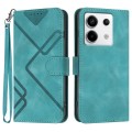 For Xiaomi Redmi Note 13 Pro 4G Line Pattern Skin Feel Leather Phone Case(Light Blue)