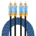 EMK 2 x RCA Male to 2 x RCA Male Gold Plated Connector Nylon Braid Coaxial Audio Cable for TV / Ampl