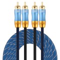 EMK 2 x RCA Male to 2 x RCA Male Gold Plated Connector Nylon Braid Coaxial Audio Cable for TV / Ampl