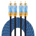 EMK 2 x RCA Male to 2 x RCA Male Gold Plated Connector Nylon Braid Coaxial Audio Cable for TV / Ampl