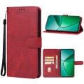 For Realme 12+ Leather Phone Case(Red)