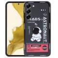For Samsung Galaxy S21 Ultra 5G Astronaut Pattern Silicone Straight Edge Phone Case(Mars Astronaut-B