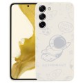 For Samsung Galaxy A50 Astronaut Pattern Silicone Straight Edge Phone Case(Flying Astronaut-White)