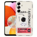 For Samsung Galaxy A14 Astronaut Pattern Silicone Straight Edge Phone Case(Mars Astronaut-White)