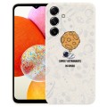 For Samsung Galaxy A14 Astronaut Pattern Silicone Straight Edge Phone Case(Lovely Astronaut-White)